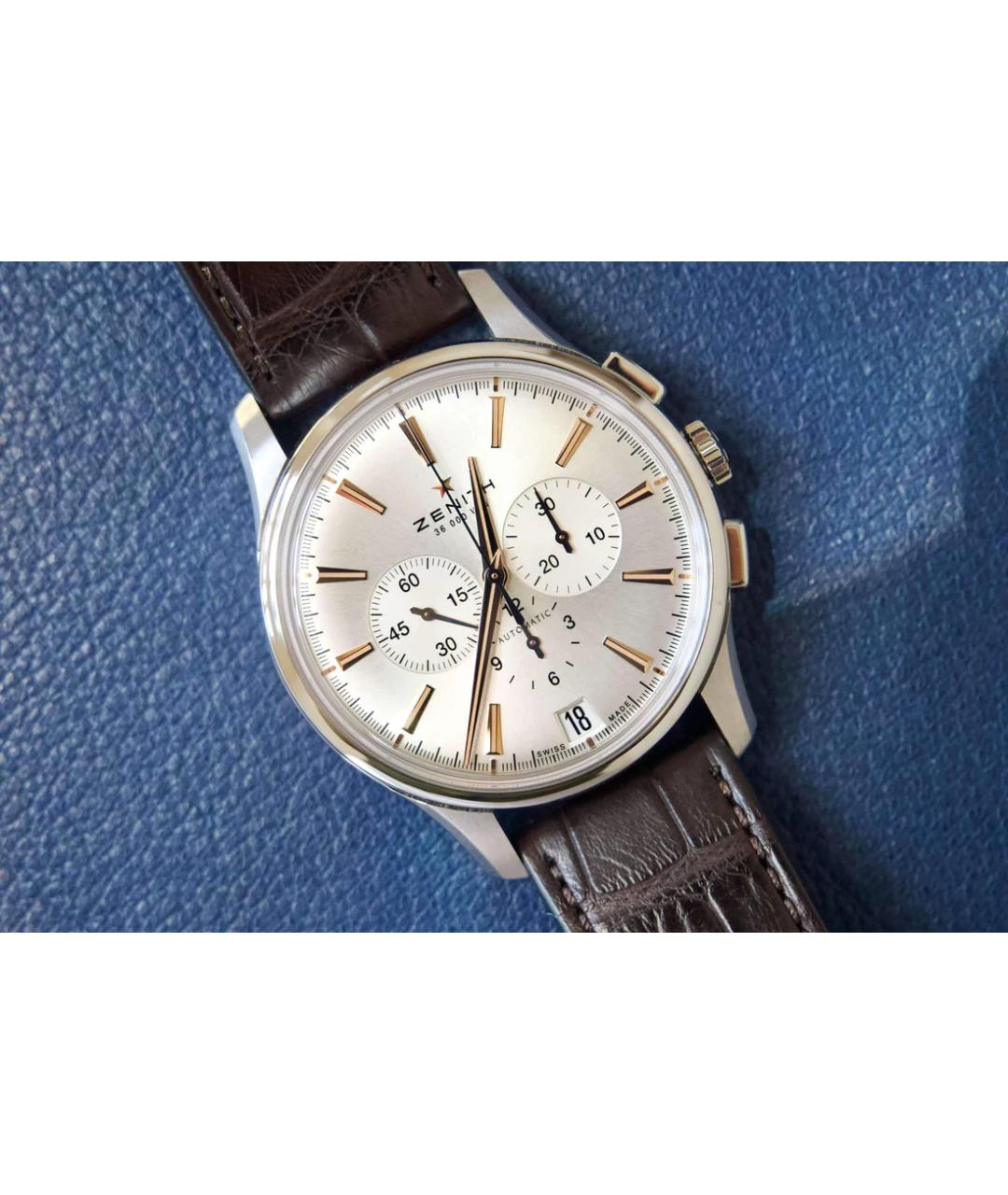 ZENITH Белые металлические часы, фото 2