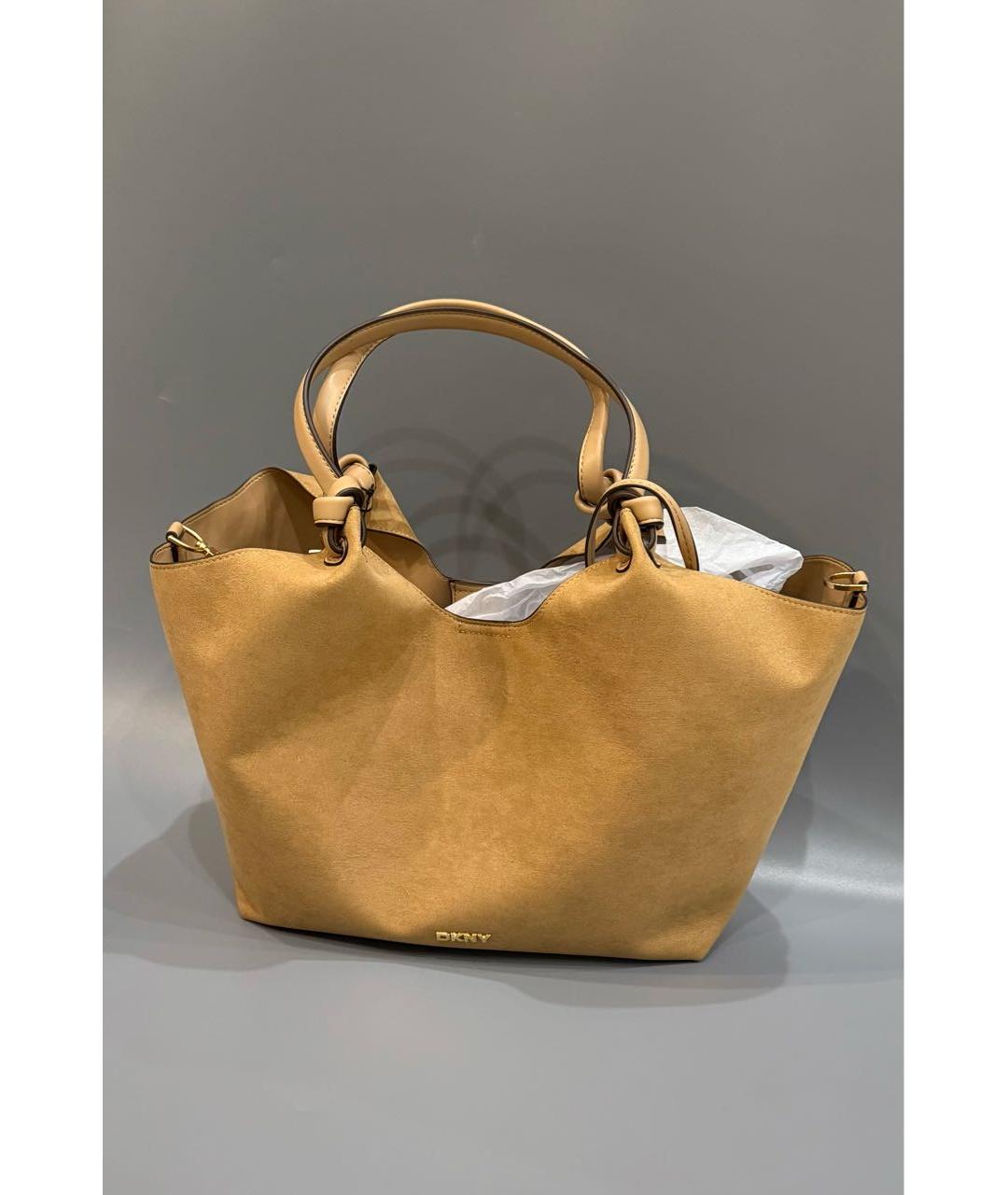 DKNY Бежевая сумка тоут из искусственной кожи, фото 5