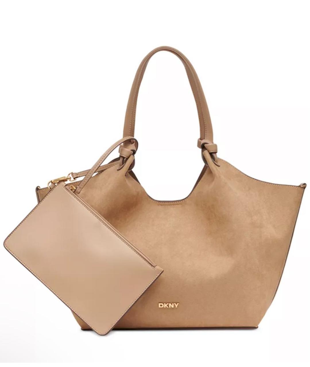 DKNY Бежевая сумка тоут из искусственной кожи, фото 1