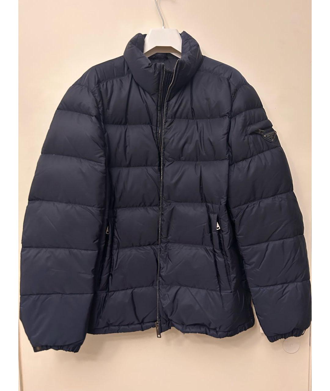 PRADA Темно-синий полиамидовый пуховик, фото 9