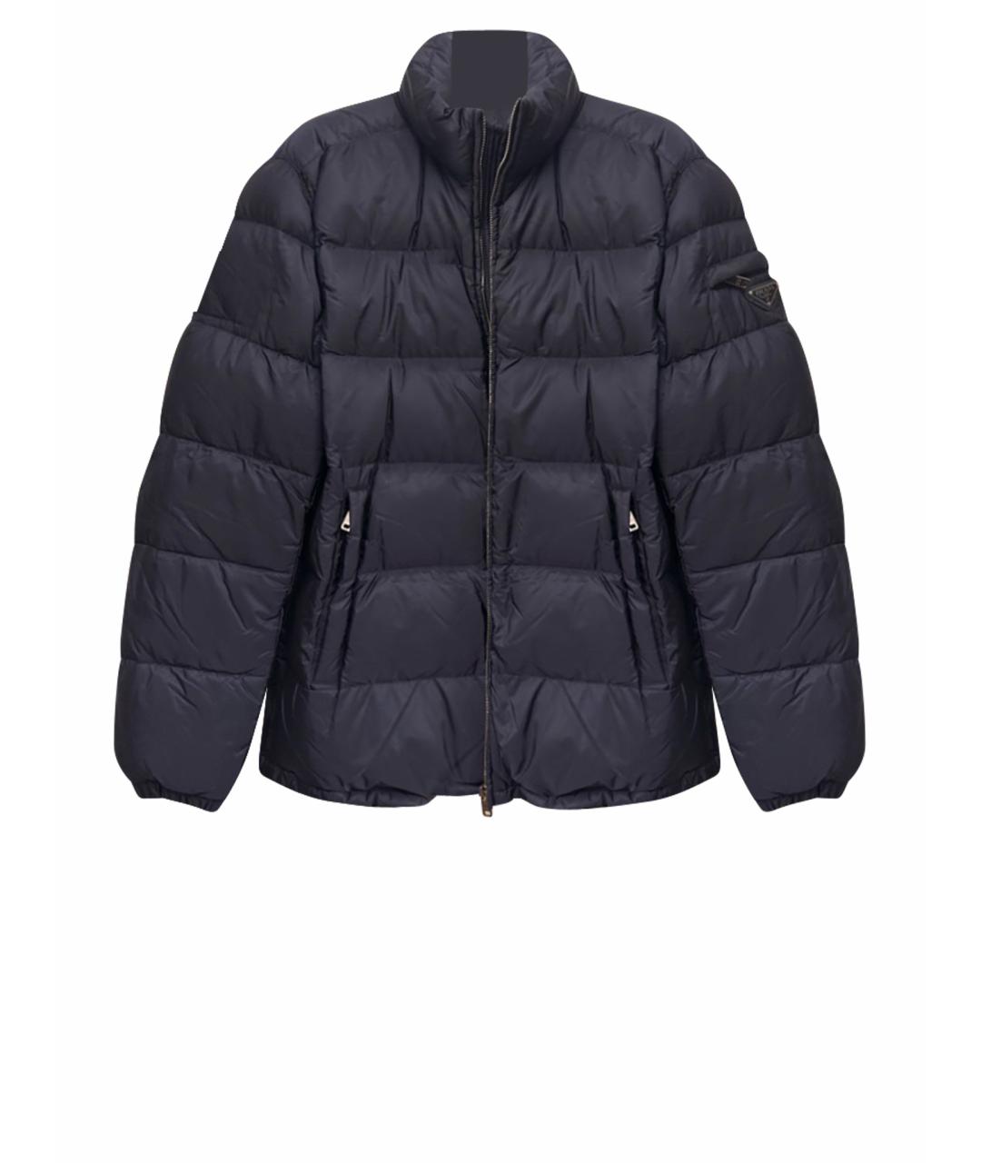 PRADA Темно-синий полиамидовый пуховик, фото 1