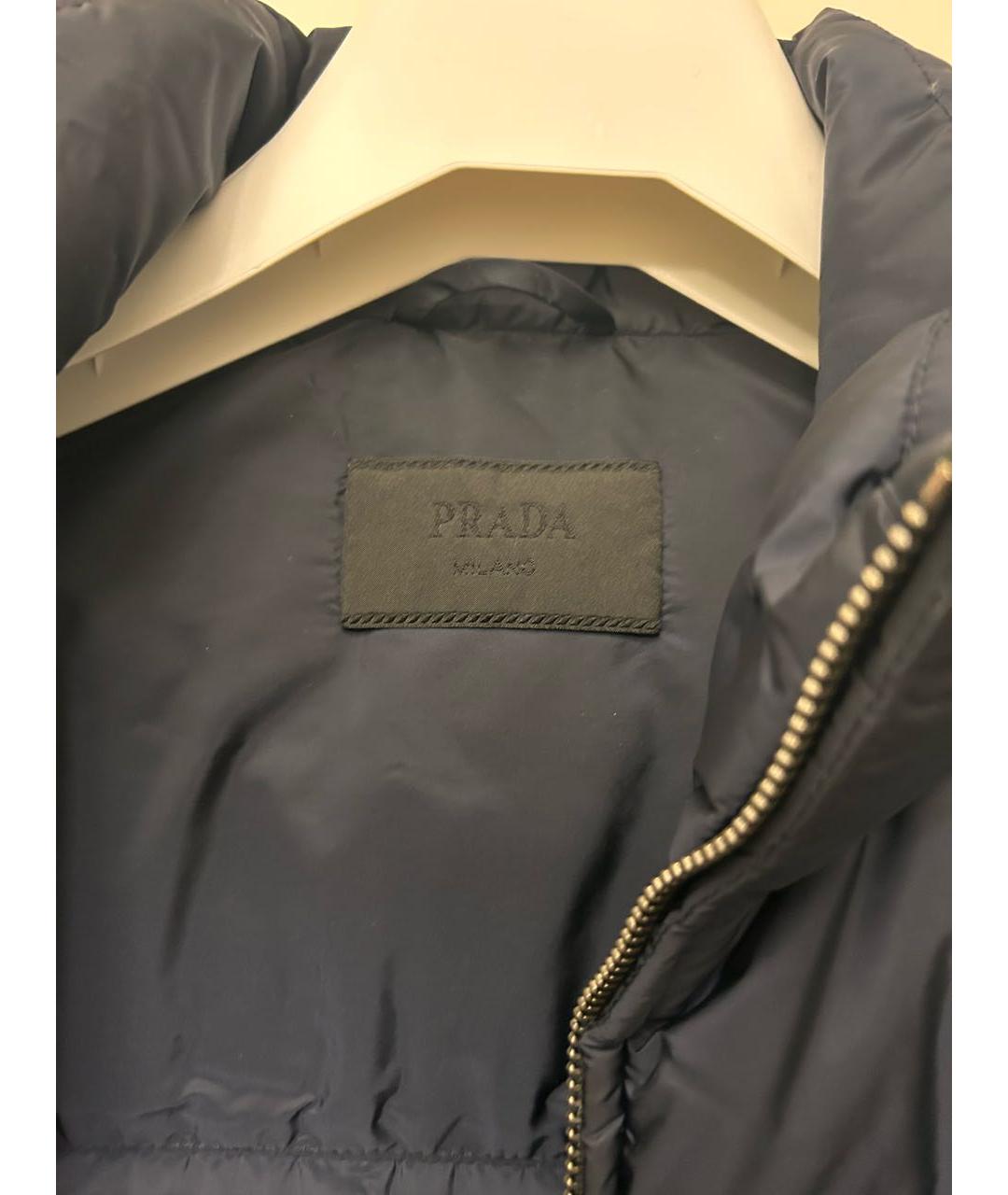 PRADA Темно-синий полиамидовый пуховик, фото 3