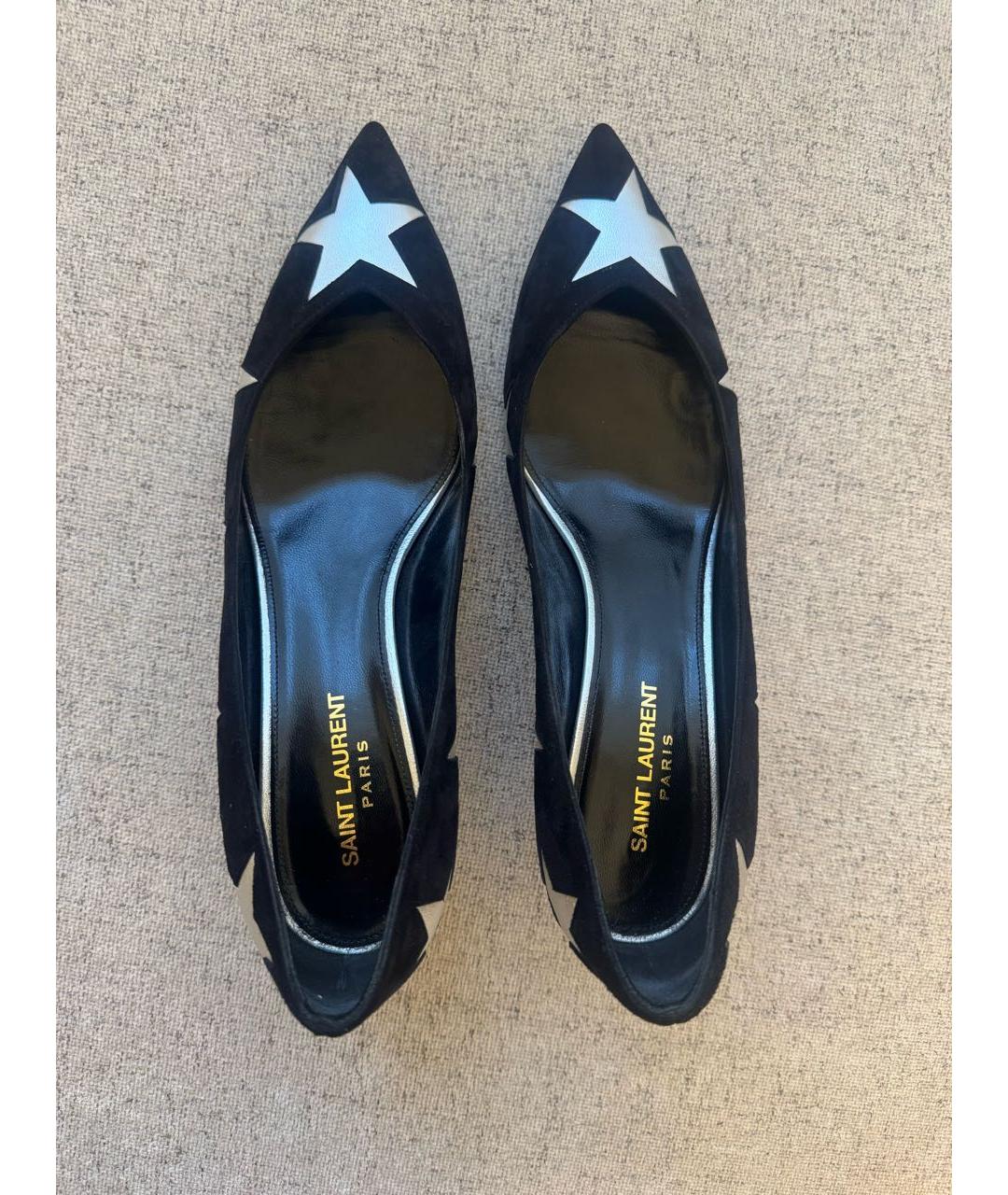 SAINT LAURENT Черные замшевые туфли, фото 3