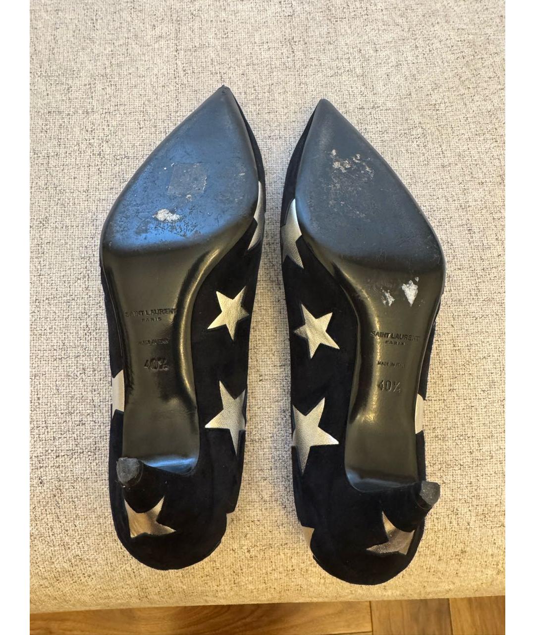 SAINT LAURENT Черные замшевые туфли, фото 6