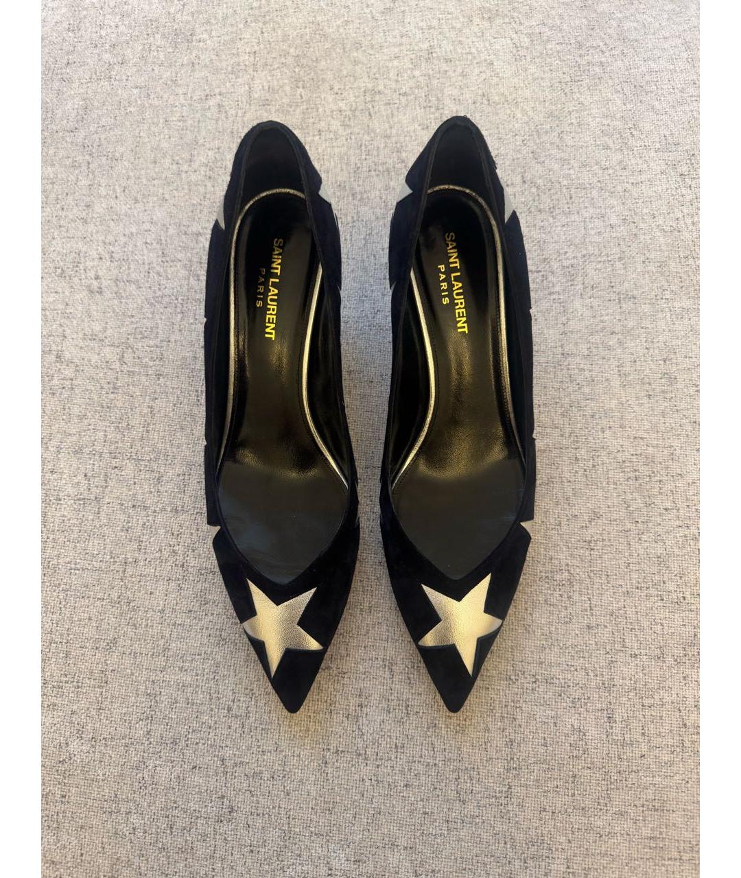 SAINT LAURENT Черные замшевые туфли, фото 2