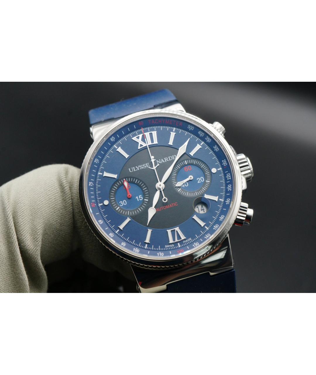 Ulysse Nardin Синие металлические часы, фото 3