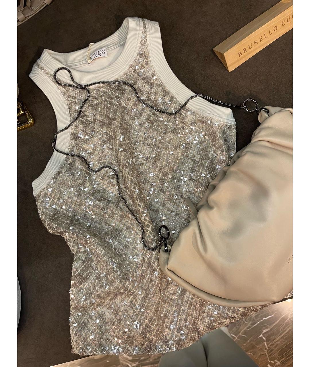 BRUNELLO CUCINELLI Бежевая кожаная сумка через плечо, фото 5