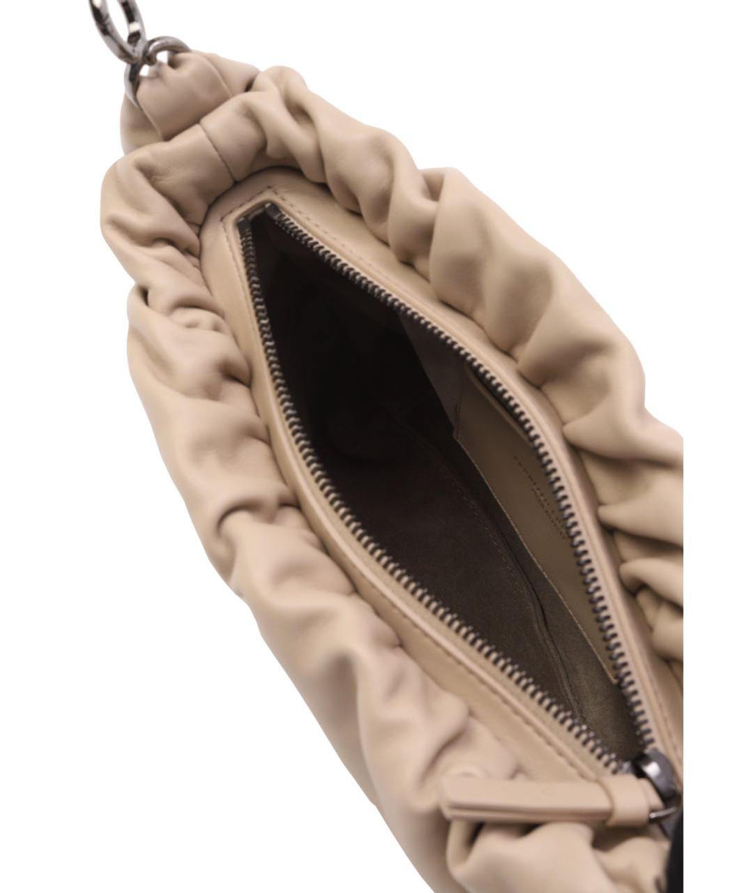 BRUNELLO CUCINELLI Бежевая кожаная сумка через плечо, фото 4