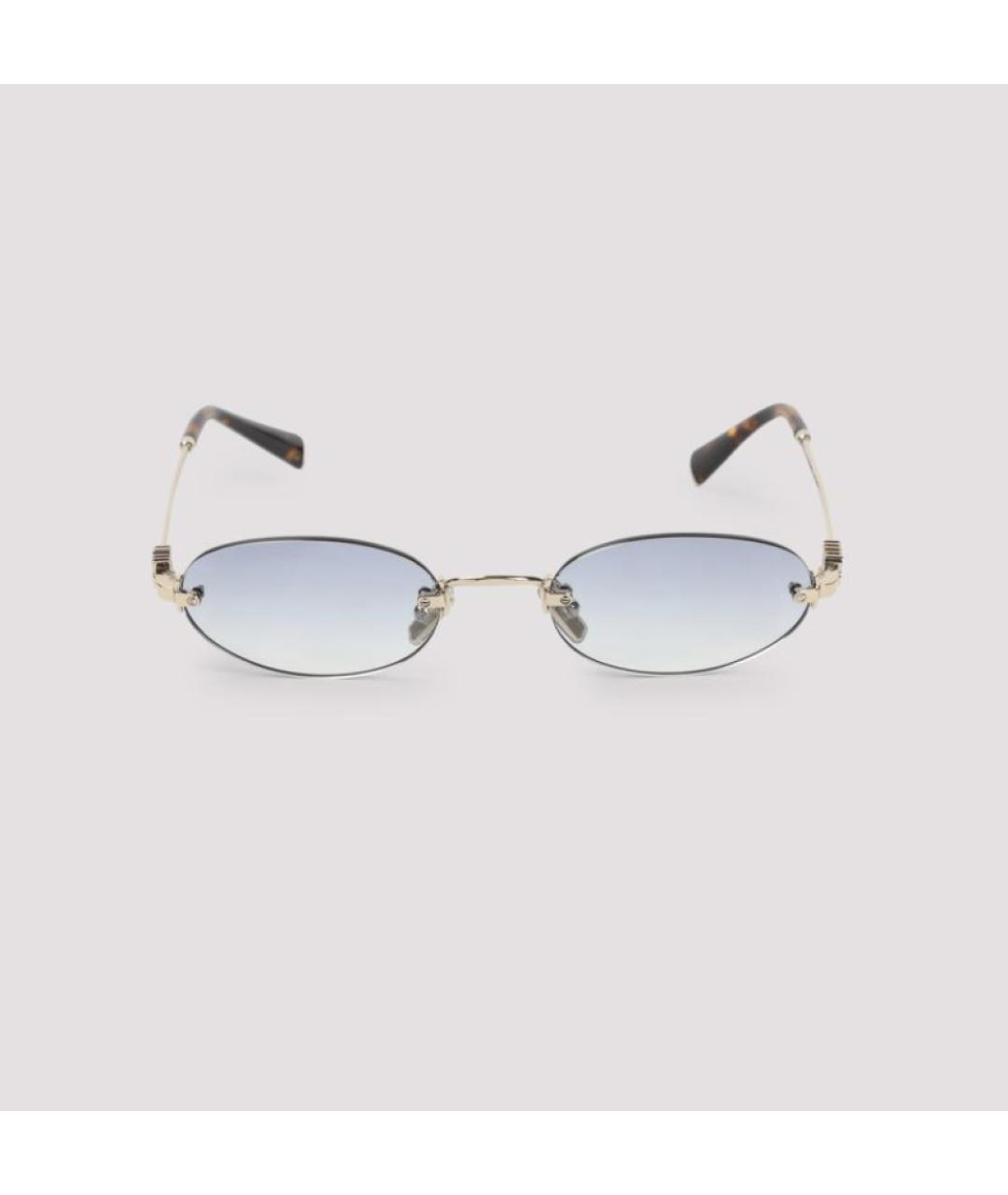 MIU MIU Золотые металлические солнцезащитные очки, фото 3