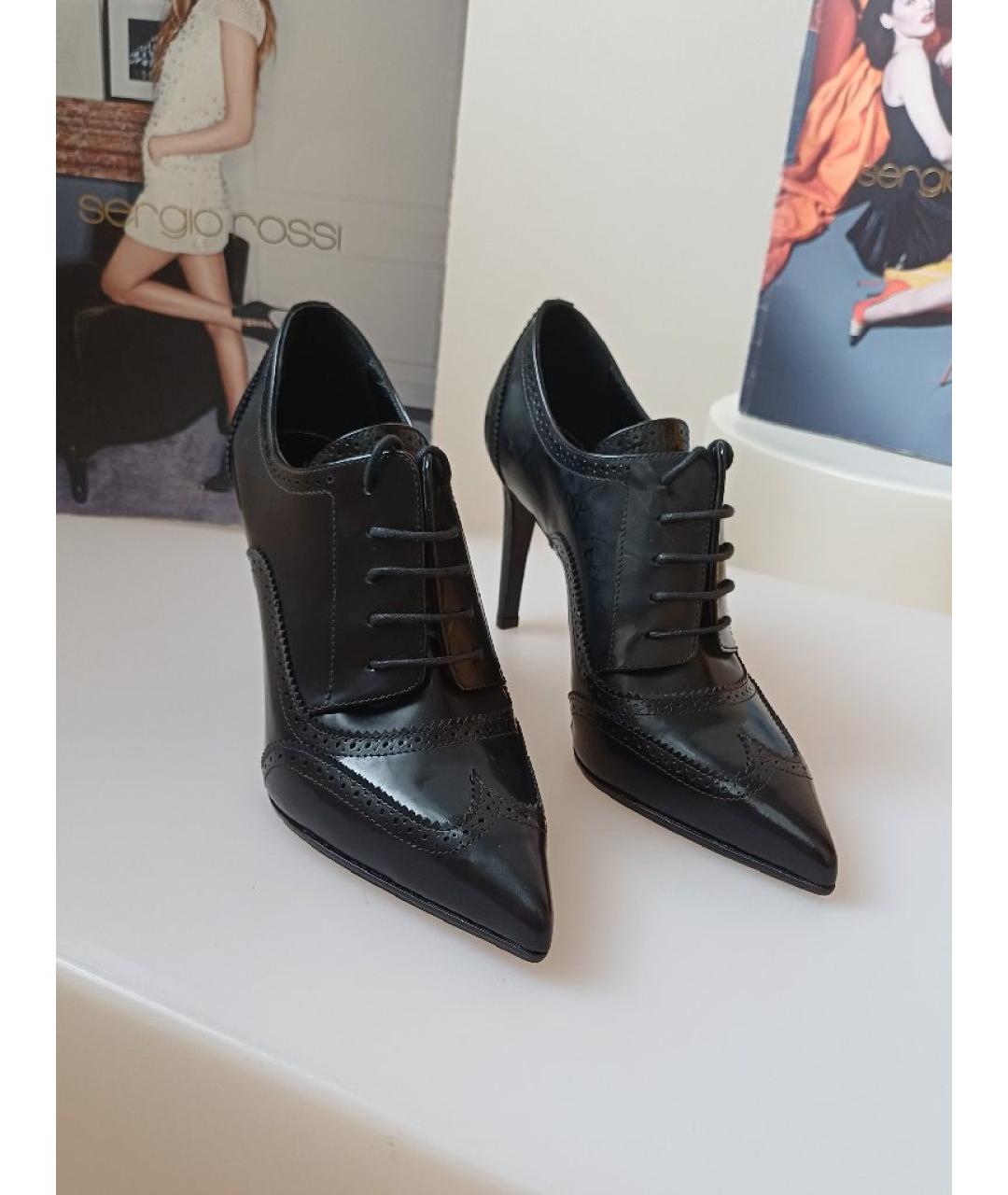 SERGIO ROSSI Черные ботильоны из лакированной кожи, фото 5