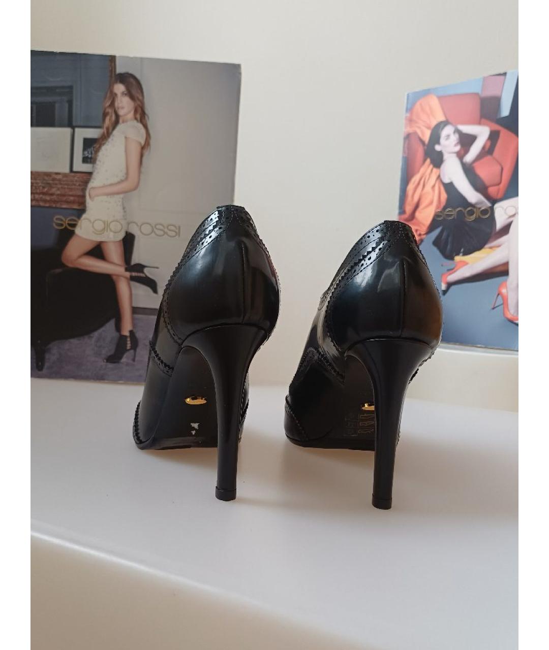 SERGIO ROSSI Черные ботильоны из лакированной кожи, фото 7