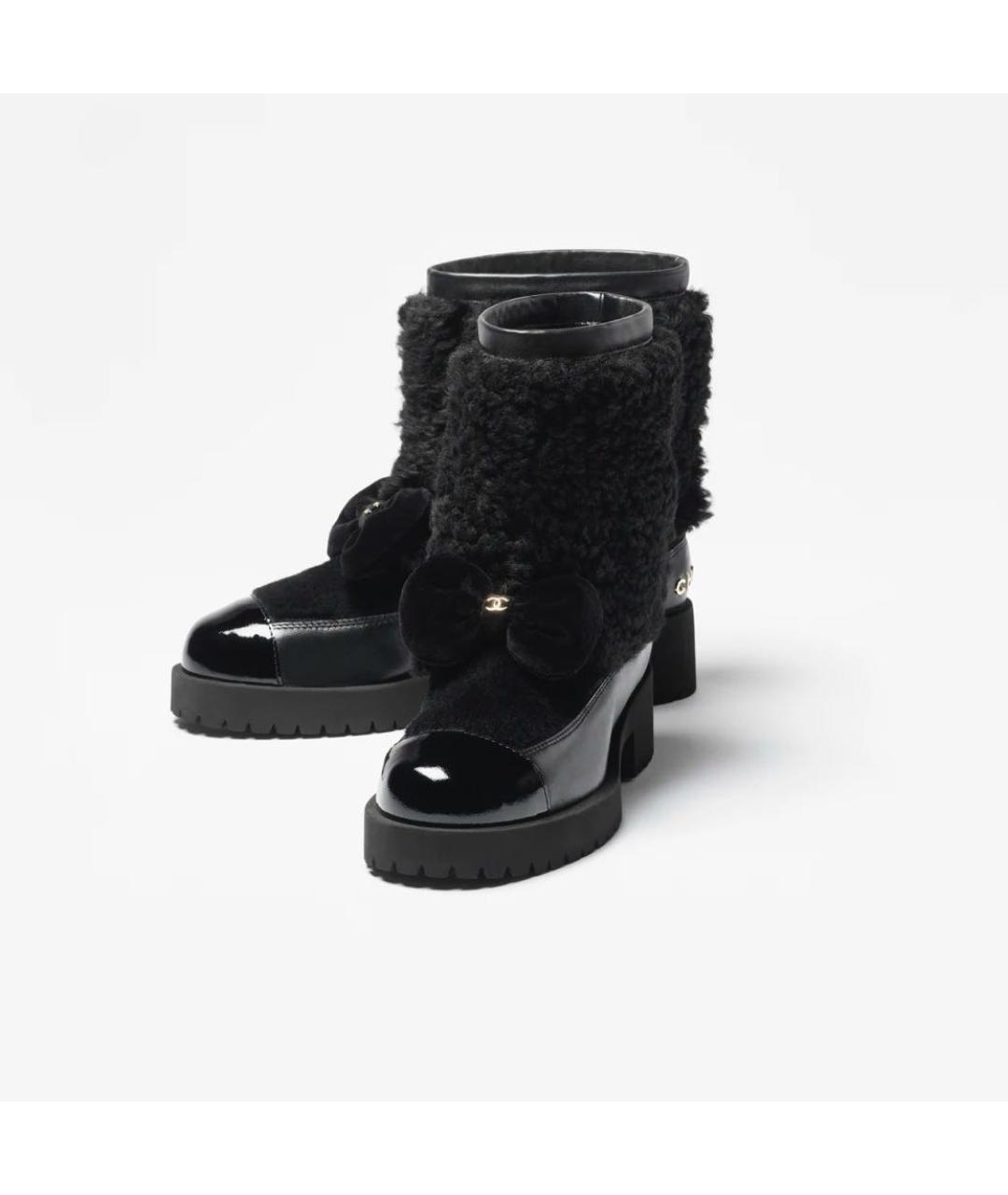 CHANEL Черные кожаные ботинки, фото 2