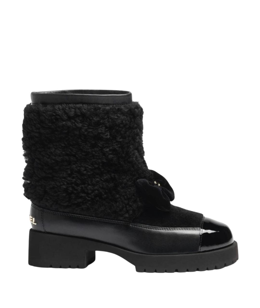 CHANEL Черные кожаные ботинки, фото 1