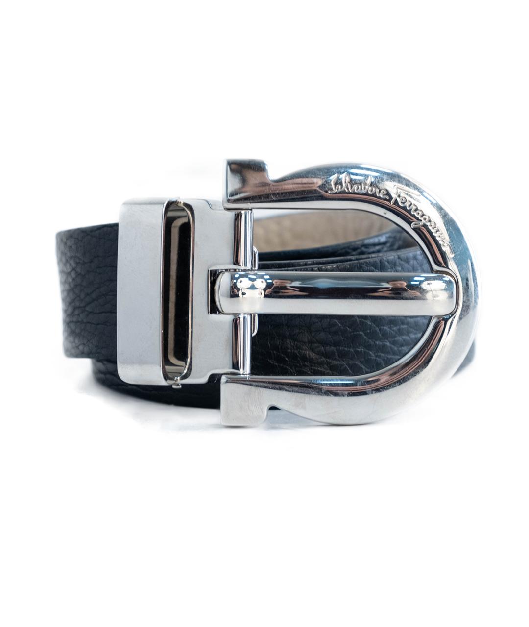 FERRAGAMO Черный кожаный ремень, фото 2