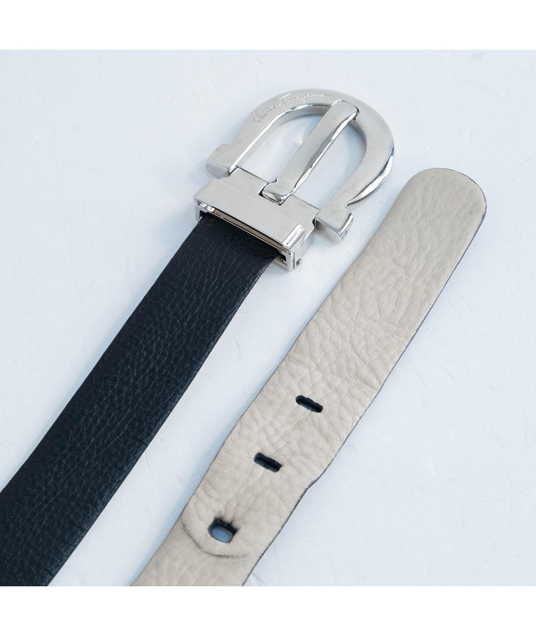 FERRAGAMO Черный кожаный ремень, фото 3