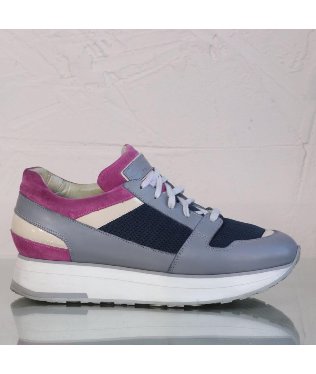 SANTONI Мульти кожаные кроссовки, фото 8