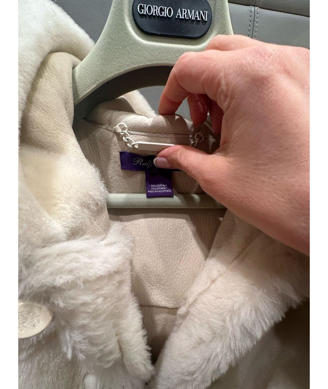 RALPH LAUREN Белая меховая дубленка, фото 6