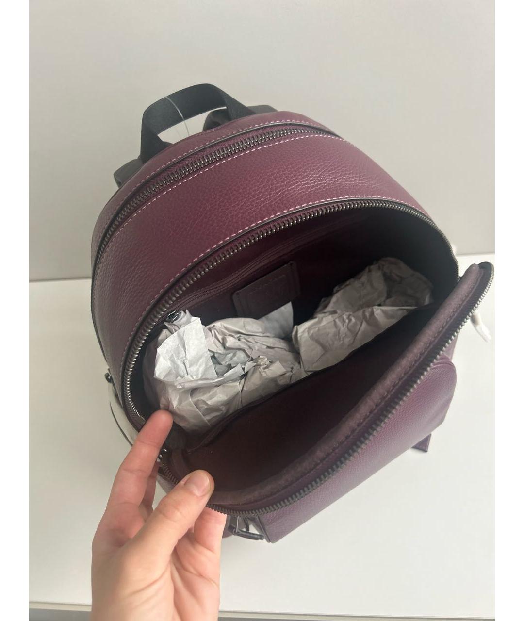 COACH Фиолетовый кожаный рюкзак, фото 4