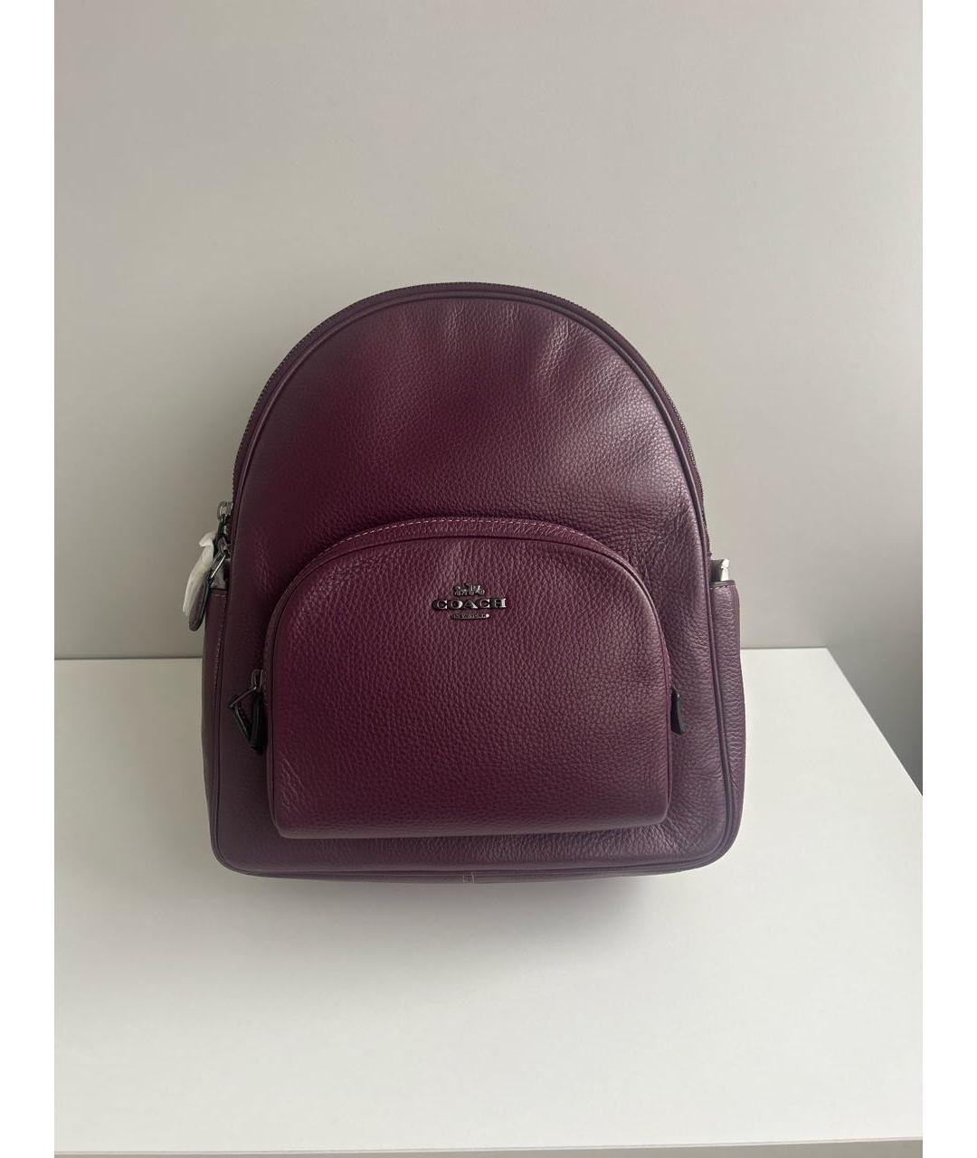 COACH Фиолетовый кожаный рюкзак, фото 9