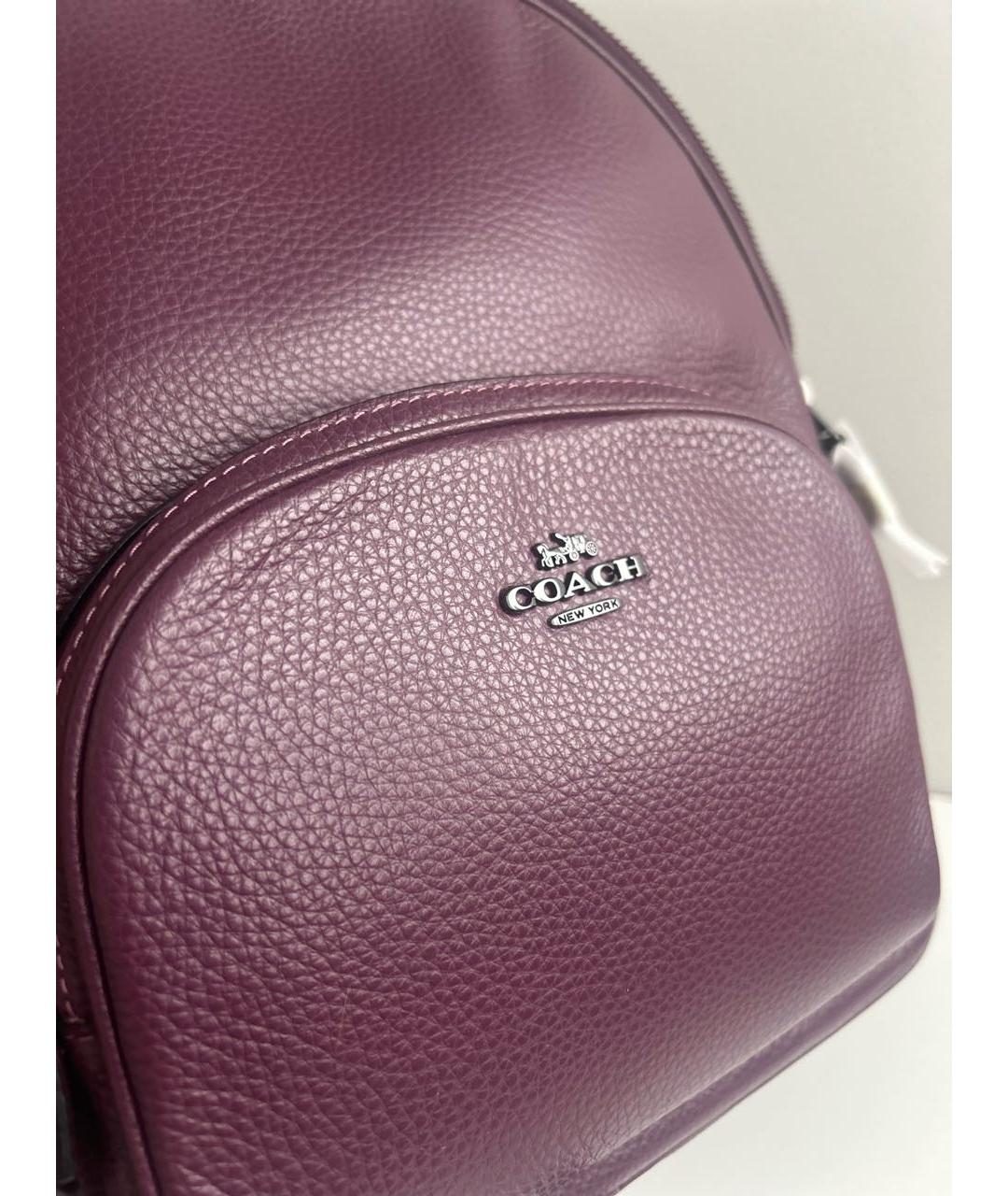 COACH Фиолетовый кожаный рюкзак, фото 8