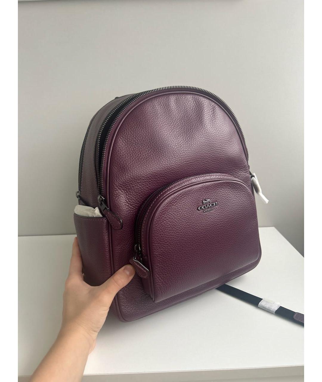 COACH Фиолетовый кожаный рюкзак, фото 5