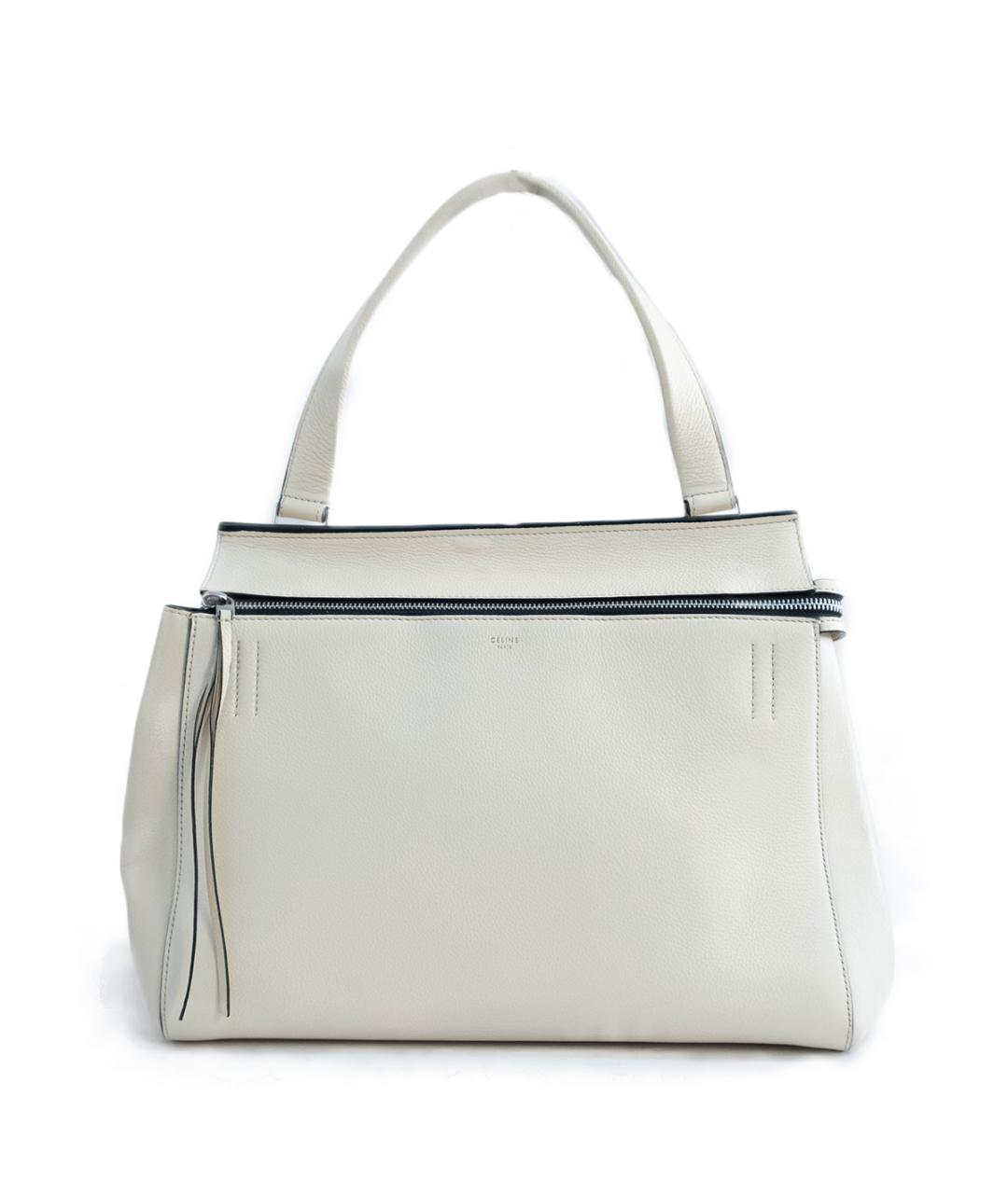 CELINE Белая кожаная сумка тоут, фото 6