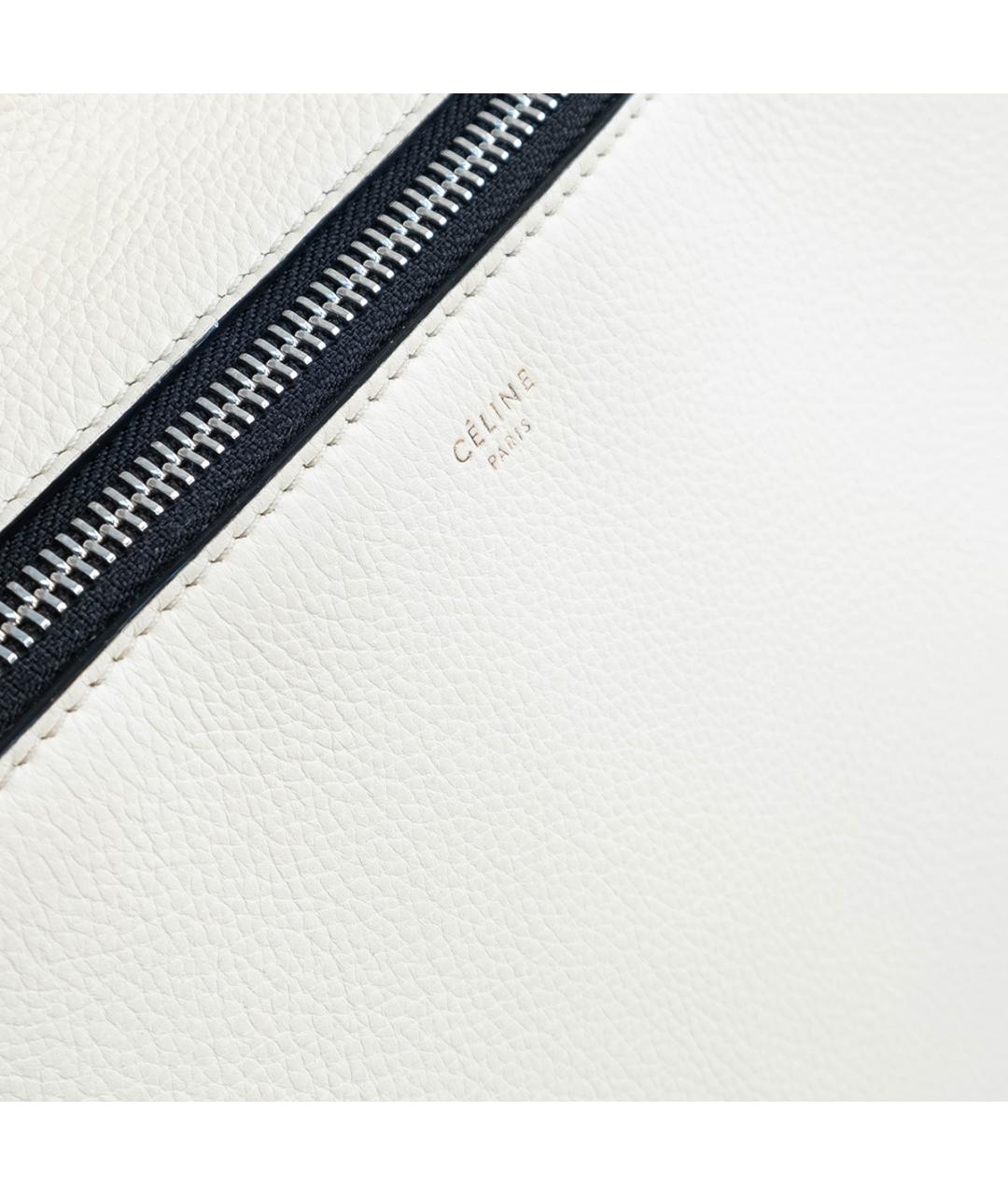 CELINE Белая кожаная сумка тоут, фото 4