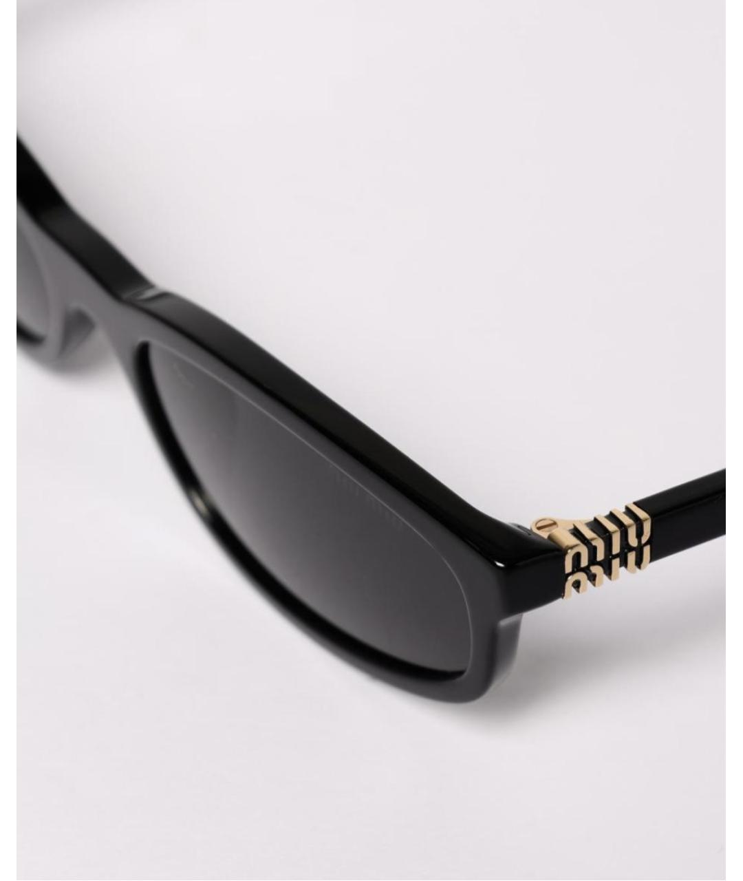 MIU MIU Черные пластиковые солнцезащитные очки, фото 4