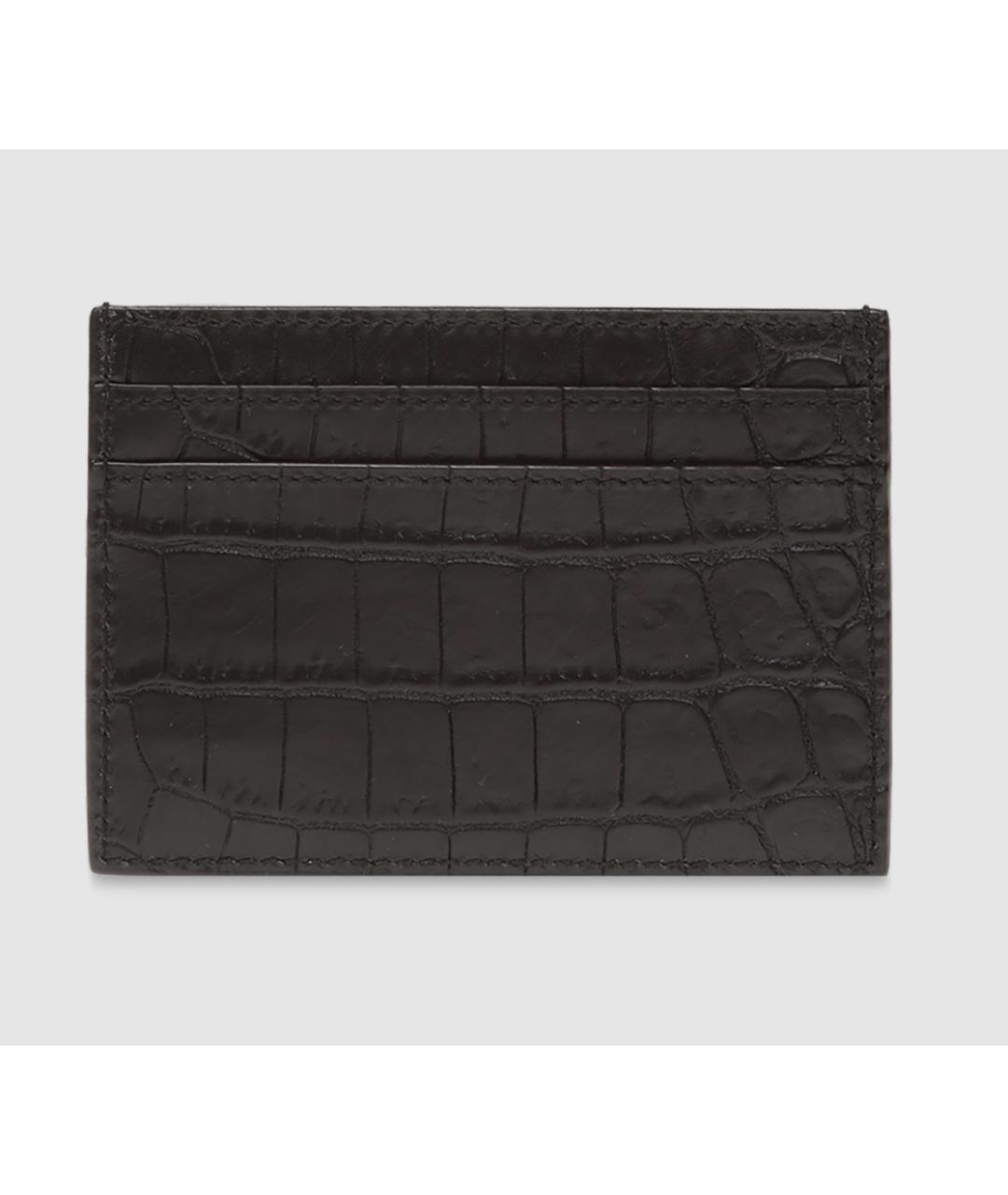 SAINT LAURENT Черный кожаный кардхолдер, фото 2