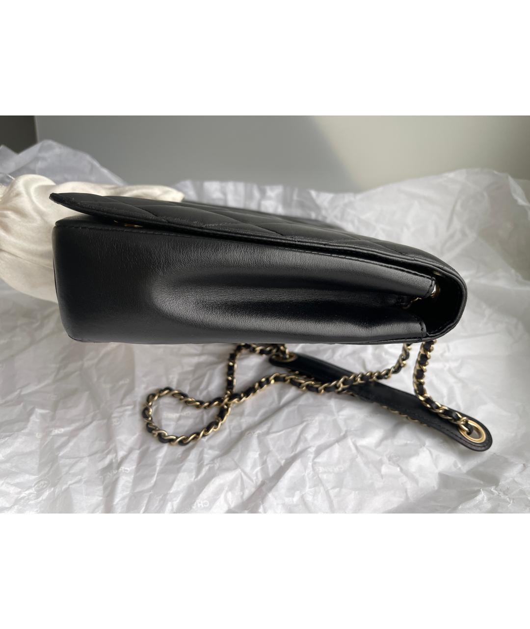 CHANEL Черная кожаная сумка через плечо, фото 5