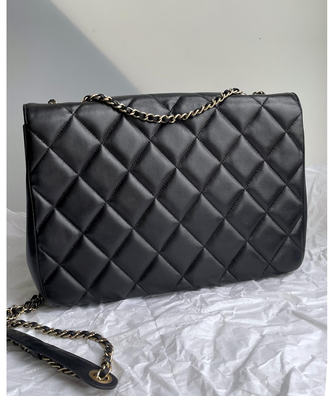 CHANEL Черная кожаная сумка через плечо, фото 3