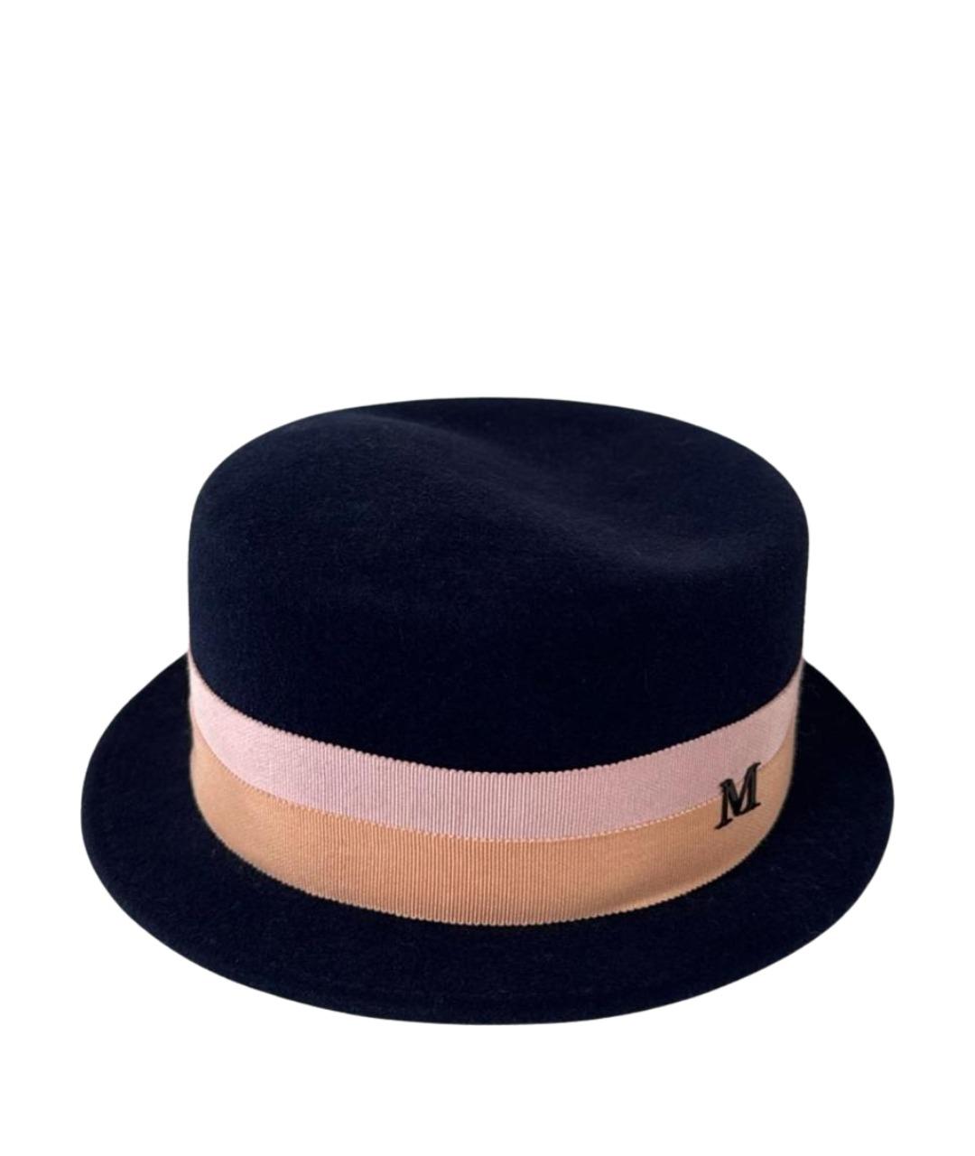 MAISON MICHEL Темно-синяя шерстяная шляпа, фото 1