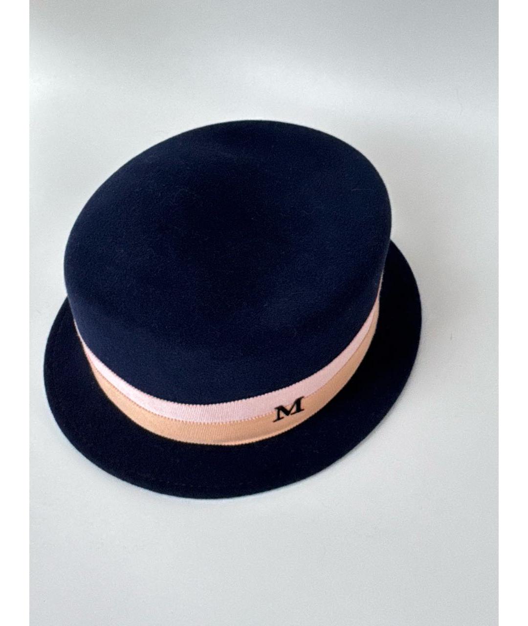 MAISON MICHEL Темно-синяя шерстяная шляпа, фото 6