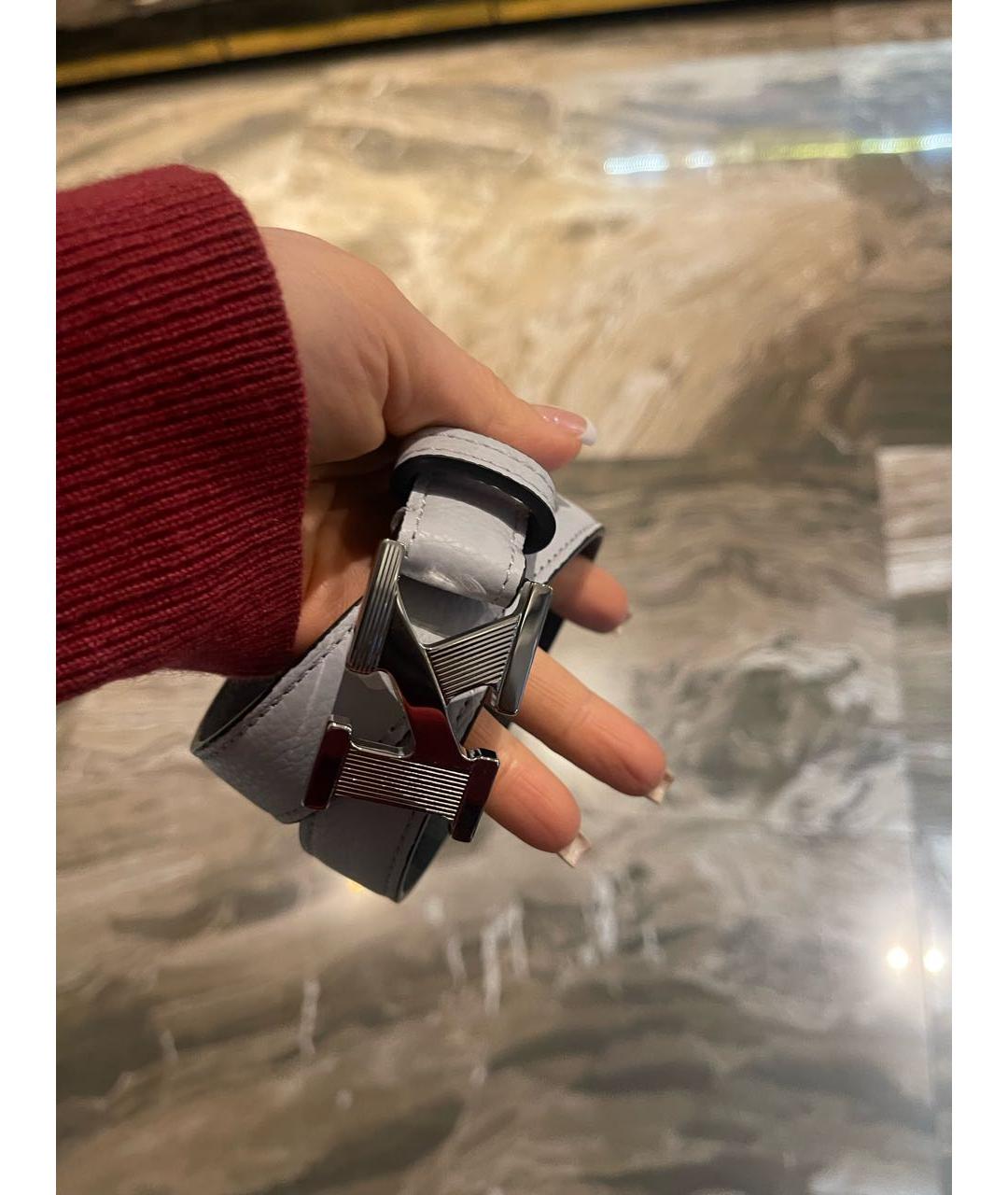 KITON Голубой кожаный ремень, фото 2