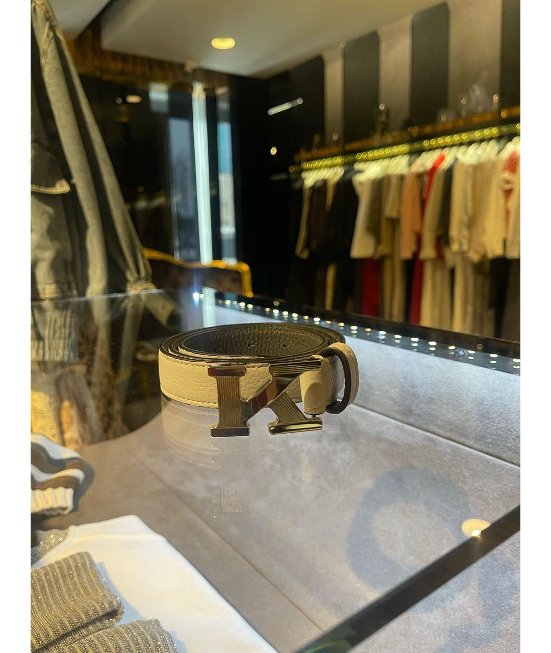 KITON Голубой кожаный ремень, фото 6