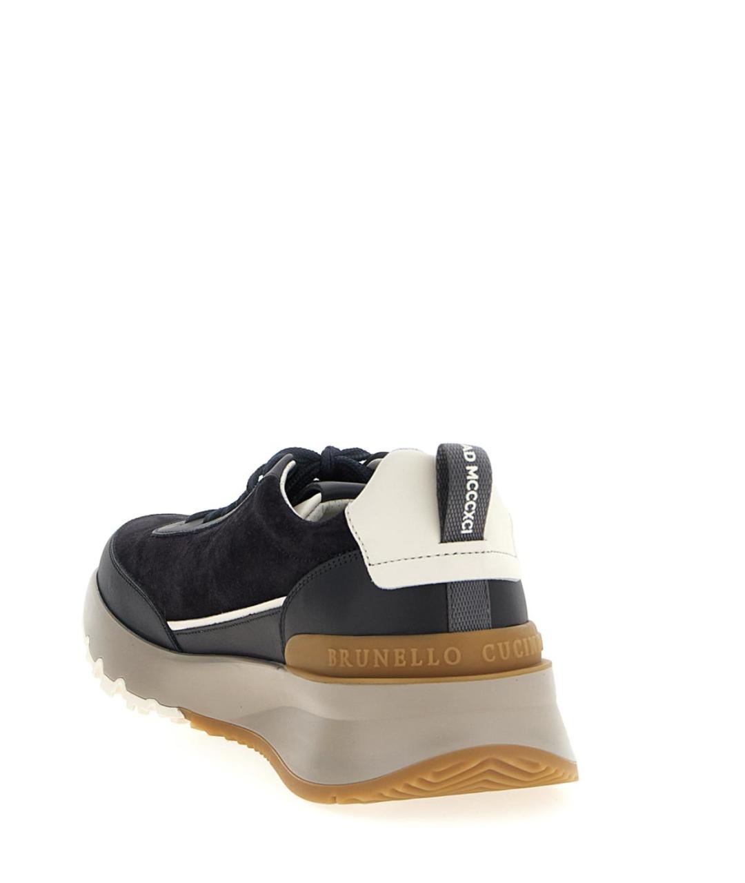 BRUNELLO CUCINELLI Черные кожаные низкие кроссовки / кеды, фото 3
