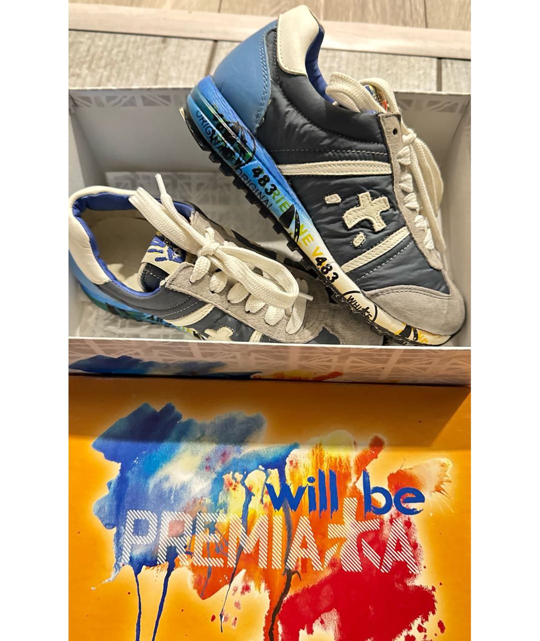 PREMIATA Синие кожаные кеды, фото 6