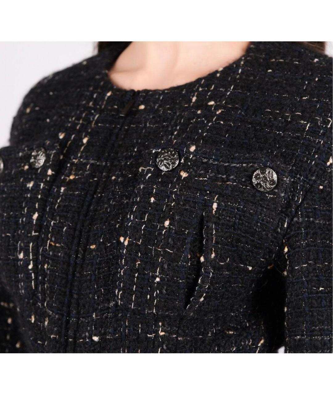 CHANEL Черное твидовое повседневное платье, фото 3