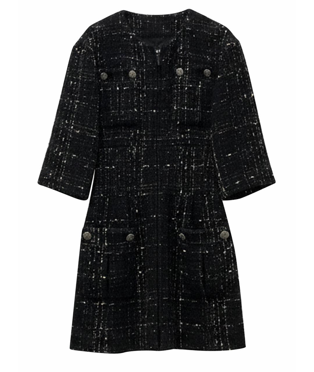 CHANEL Черное твидовое повседневное платье, фото 1