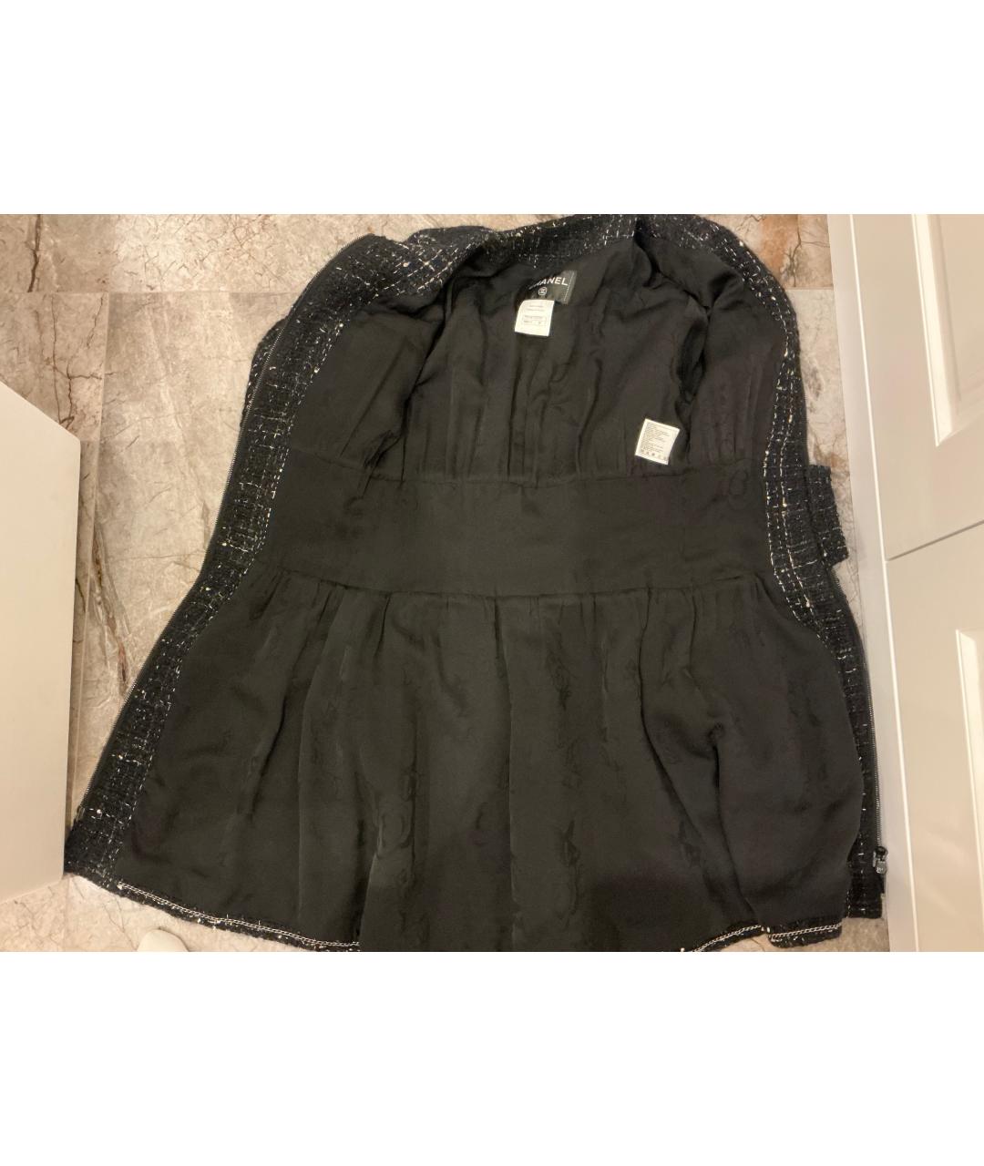 CHANEL Черное твидовое повседневное платье, фото 7