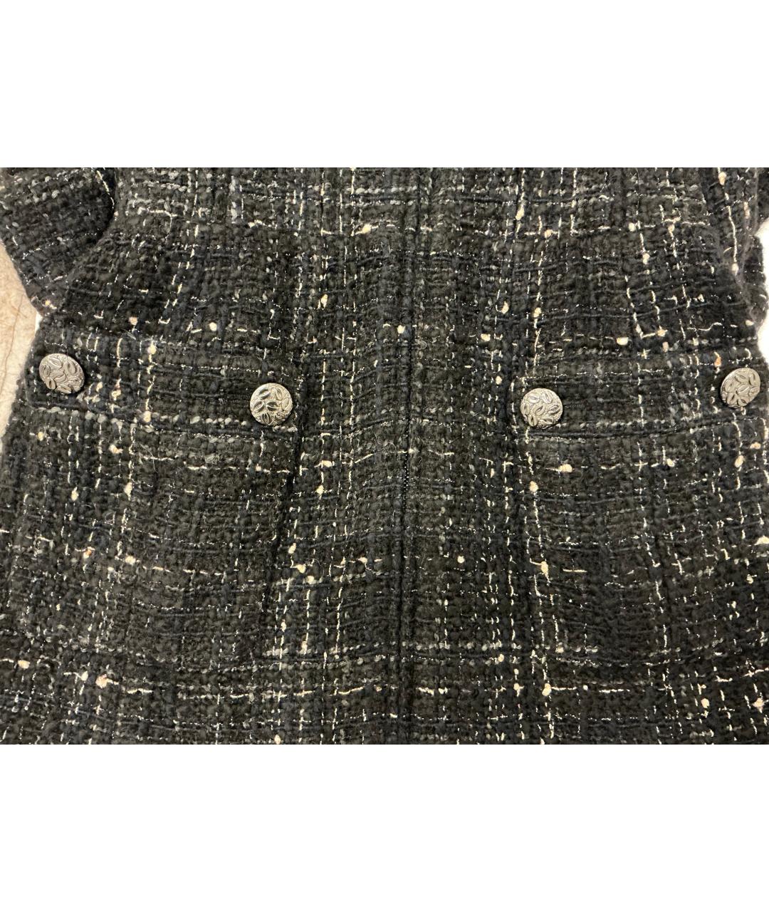 CHANEL Черное твидовое повседневное платье, фото 8