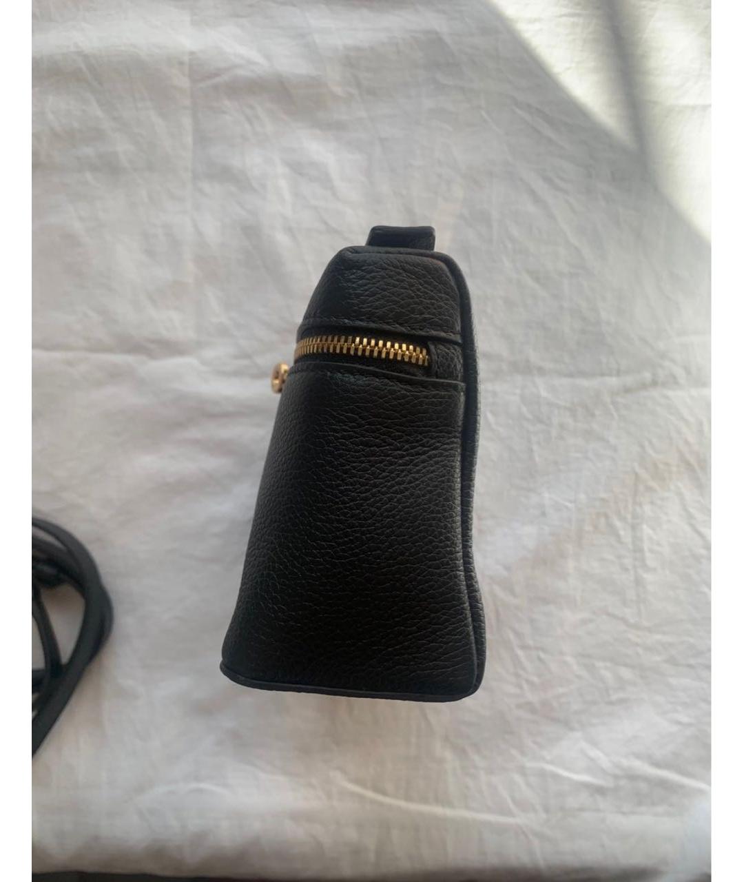 LORO PIANA Черная кожаная сумка через плечо, фото 8