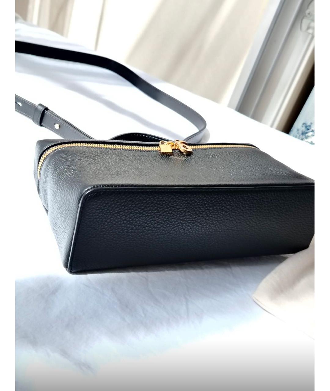 LORO PIANA Черная кожаная сумка через плечо, фото 6