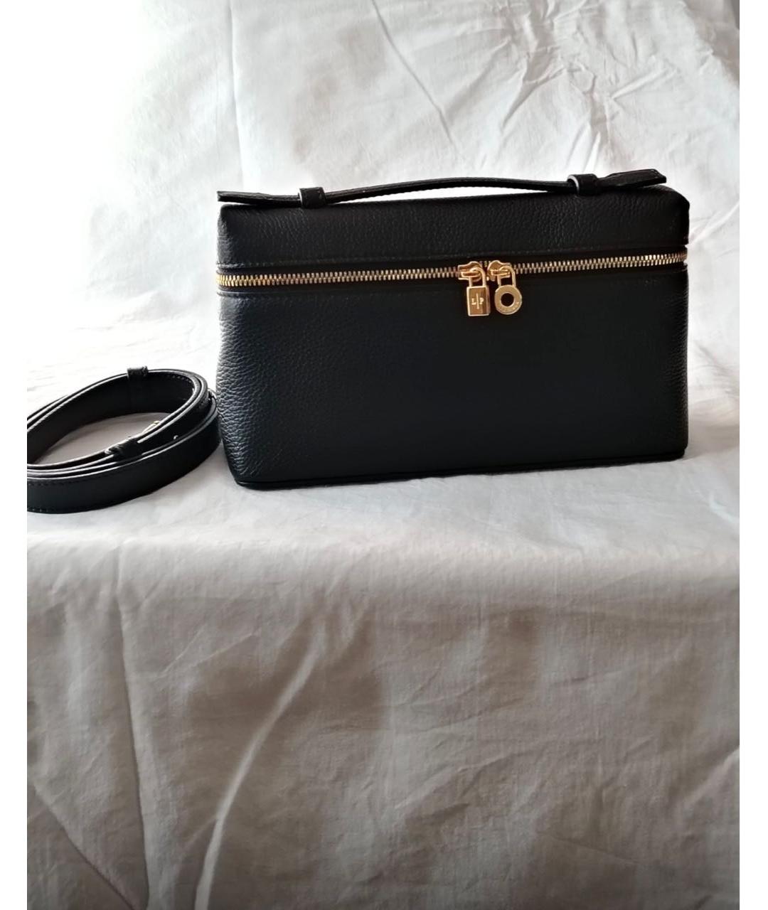 LORO PIANA Черная кожаная сумка через плечо, фото 9