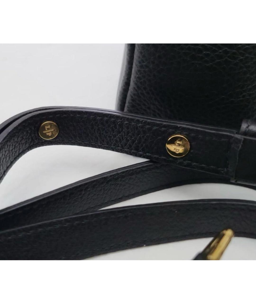 LORO PIANA Черная кожаная сумка через плечо, фото 5