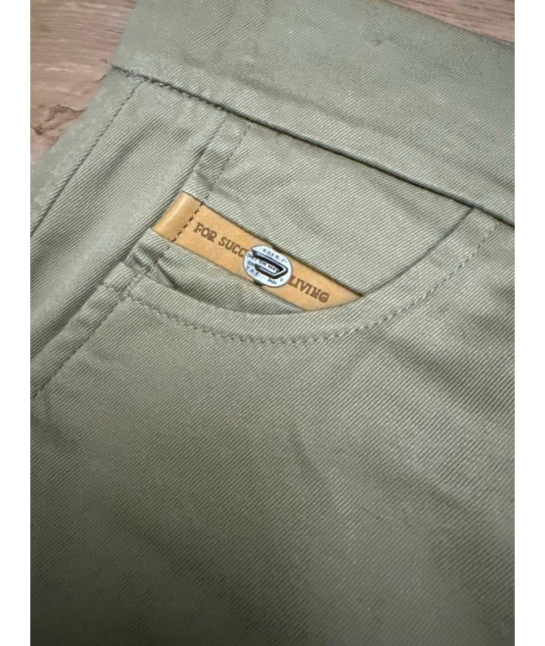 DIESEL Хаки хлопковые классические брюки, фото 2