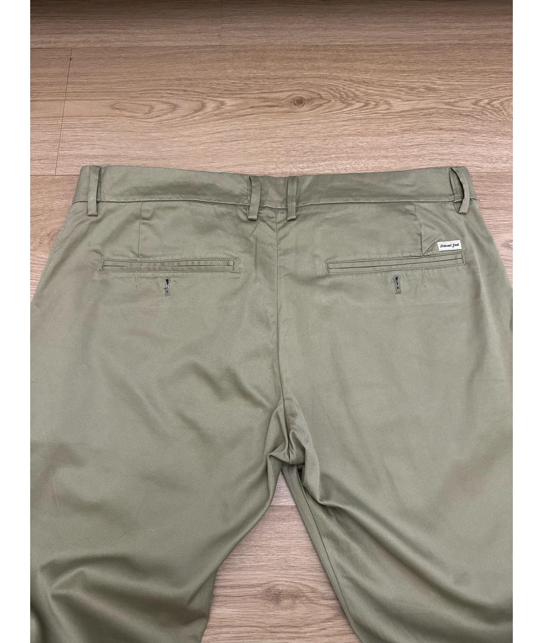 DIESEL Хаки хлопковые классические брюки, фото 7