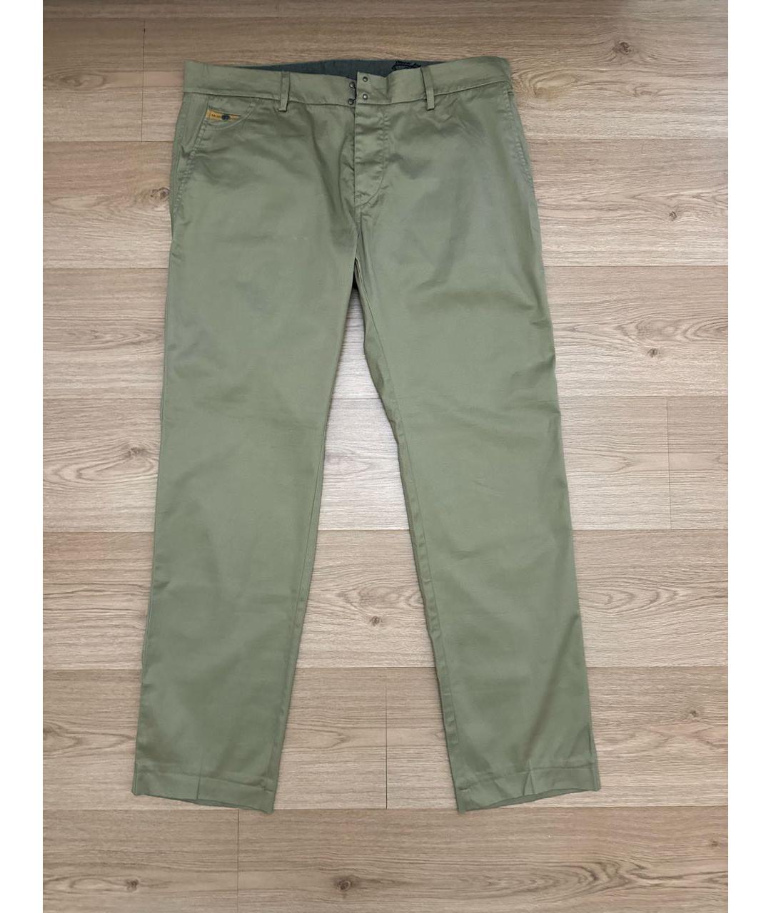 DIESEL Хаки хлопковые классические брюки, фото 9