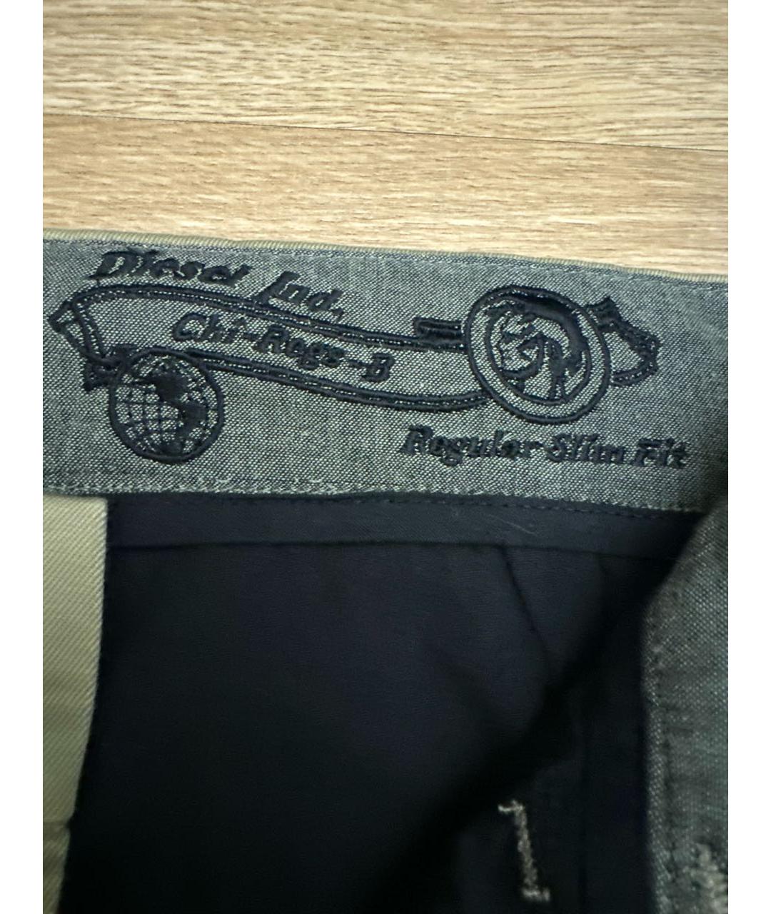 DIESEL Хаки хлопковые классические брюки, фото 5