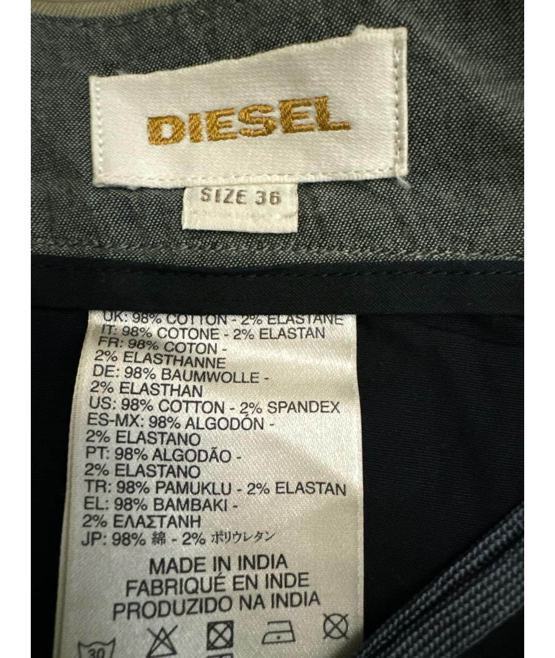 DIESEL Хаки хлопковые классические брюки, фото 6